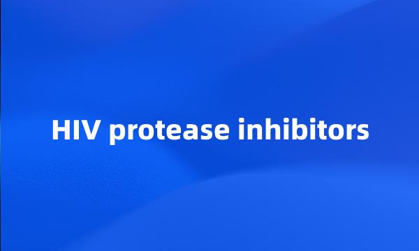 HIV protease inhibitors