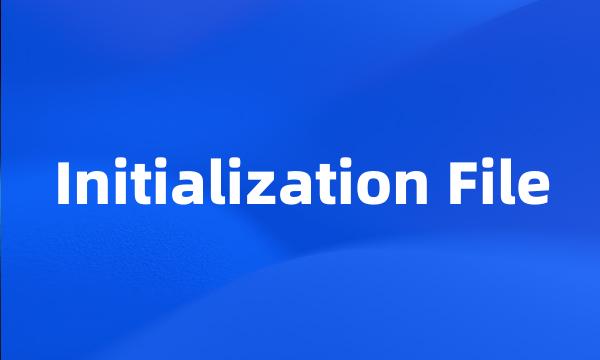 Initialization File