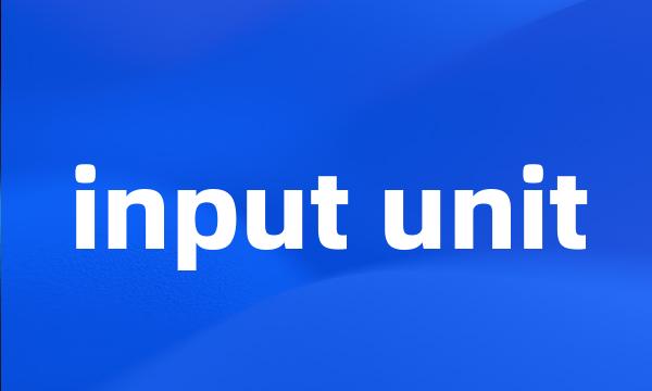 input unit