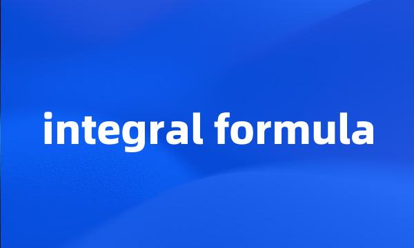 integral formula