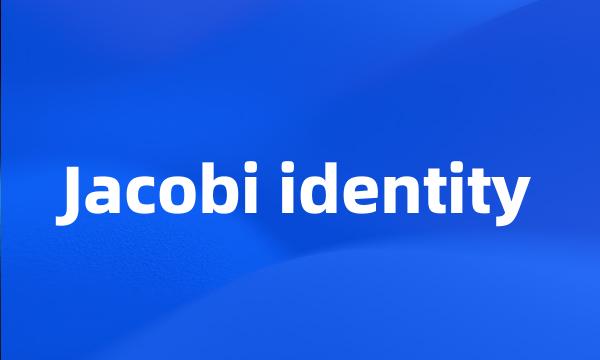 Jacobi identity