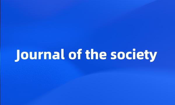 Journal of the society