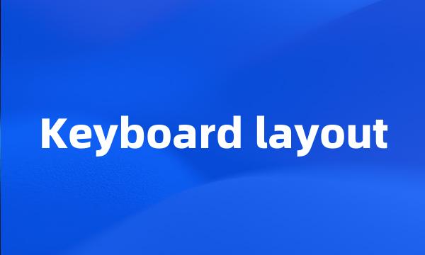 Keyboard layout