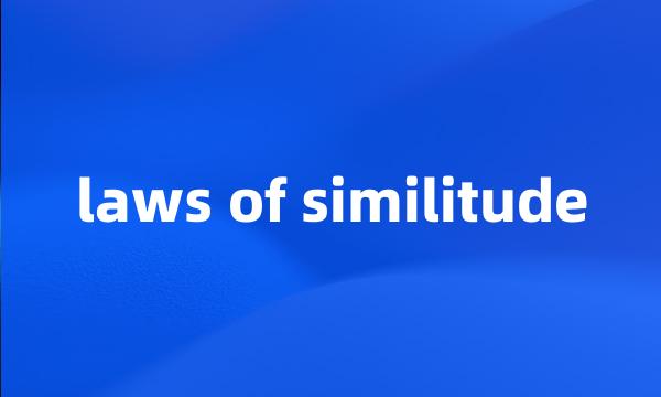 laws of similitude