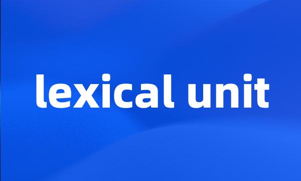 lexical unit