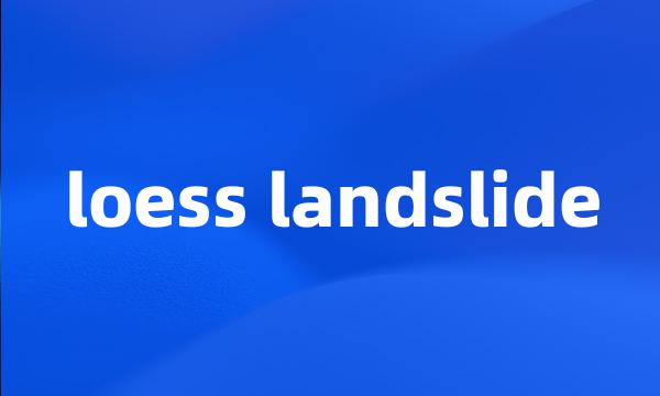 loess landslide