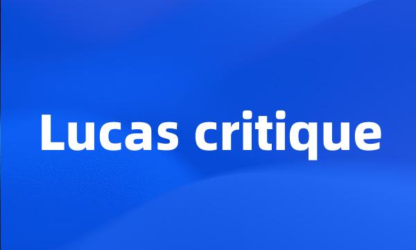 Lucas critique