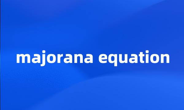 majorana equation