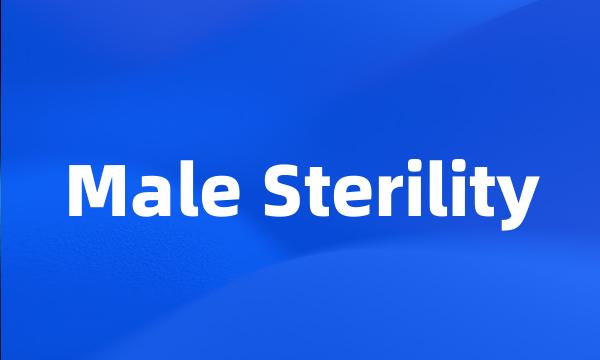 Male Sterility