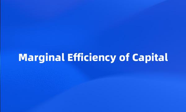 Marginal Efficiency of Capital