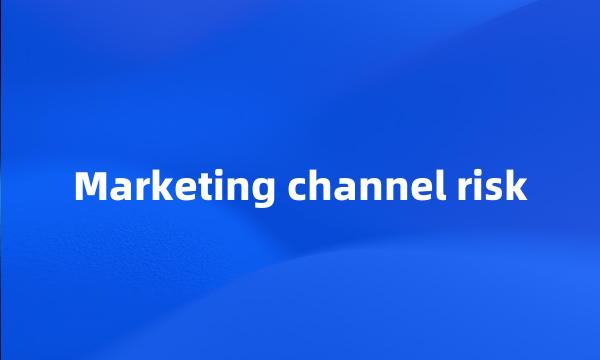 Marketing channel risk