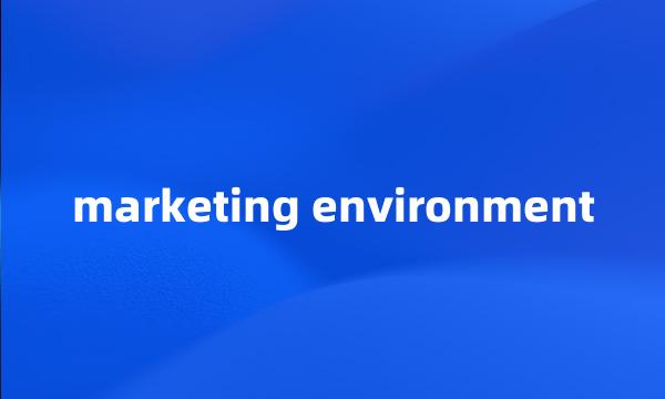 marketing environment