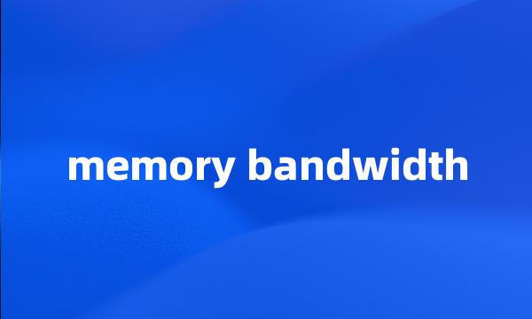 memory bandwidth