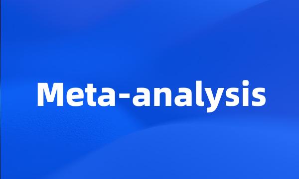 Meta-analysis