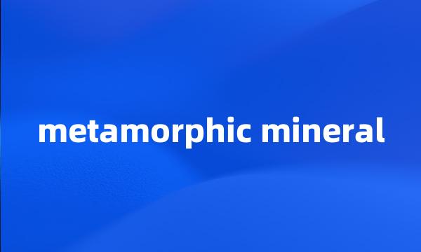 metamorphic mineral