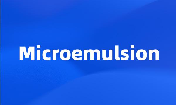 Microemulsion