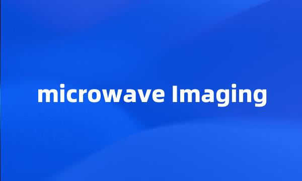 microwave Imaging