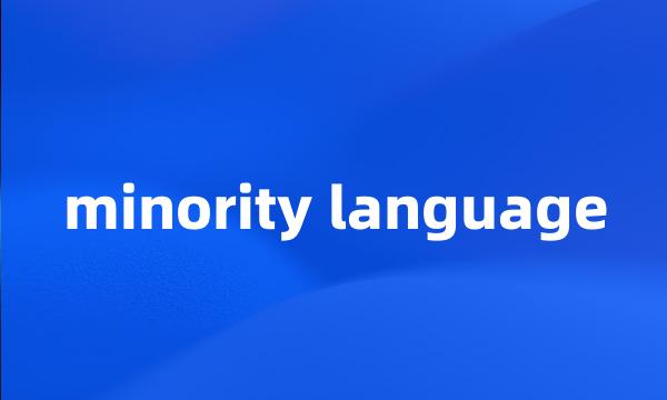 minority language