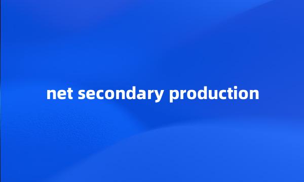 net secondary production