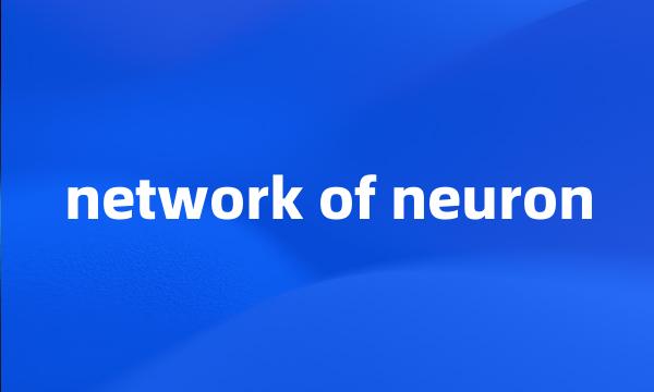 network of neuron