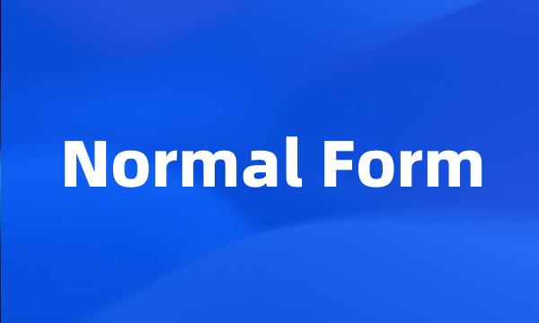 Normal Form