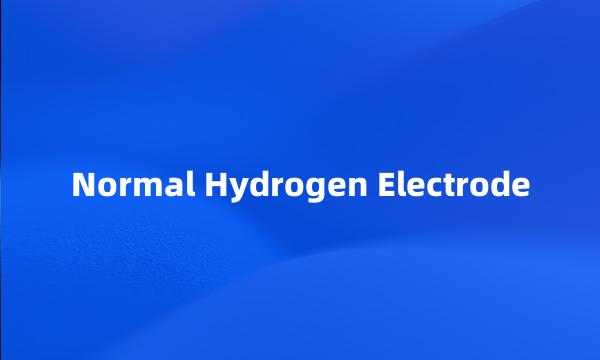 Normal Hydrogen Electrode