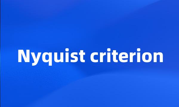 Nyquist criterion