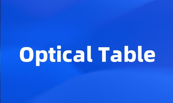 Optical Table