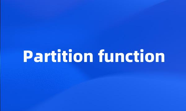 Partition function