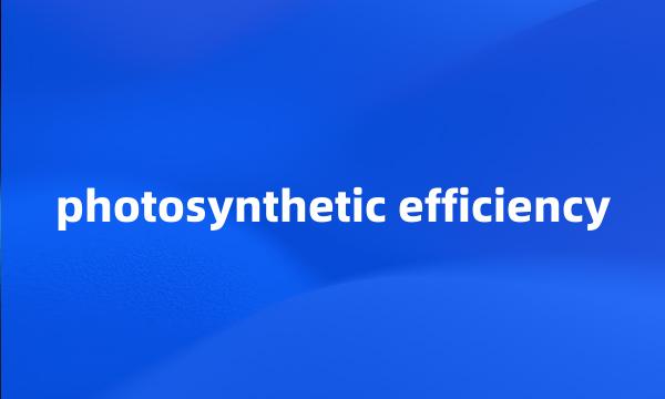 photosynthetic efficiency