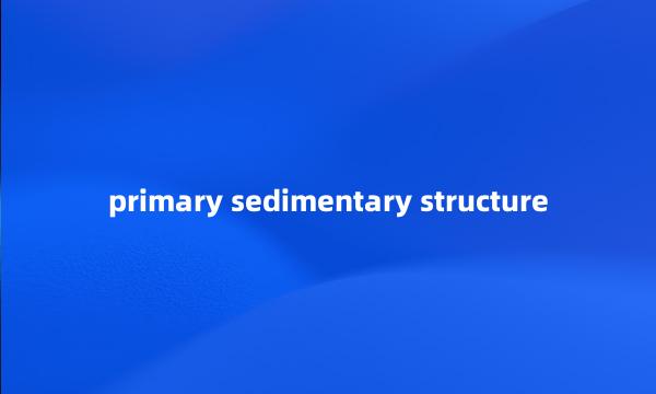 primary sedimentary structure