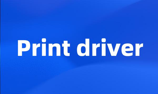 Print driver