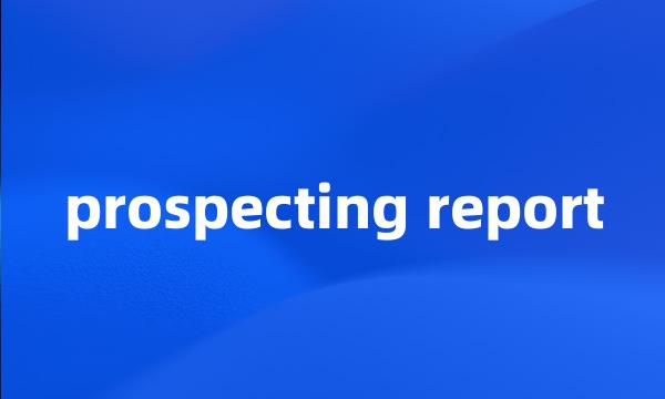 prospecting report