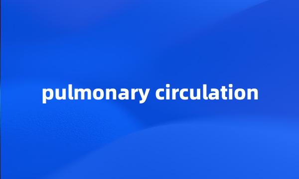 pulmonary circulation