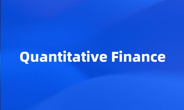 Quantitative Finance