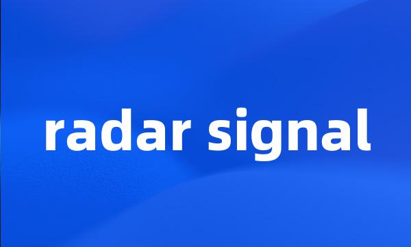 radar signal