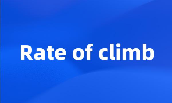 Rate of climb