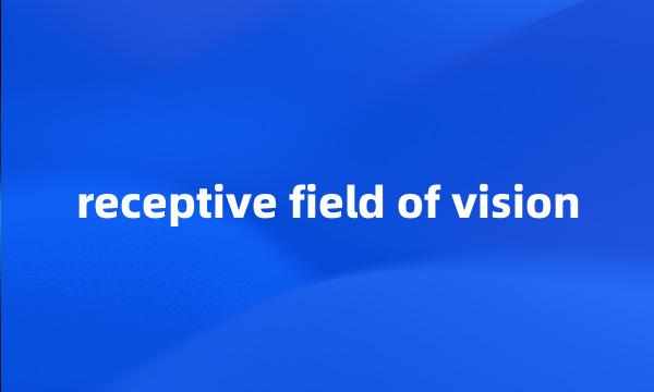 receptive field of vision