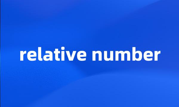 relative number