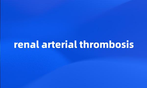 renal arterial thrombosis