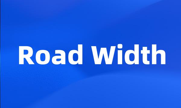 Road Width