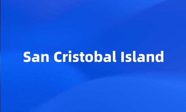 San Cristobal Island