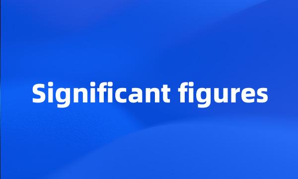 Significant figures