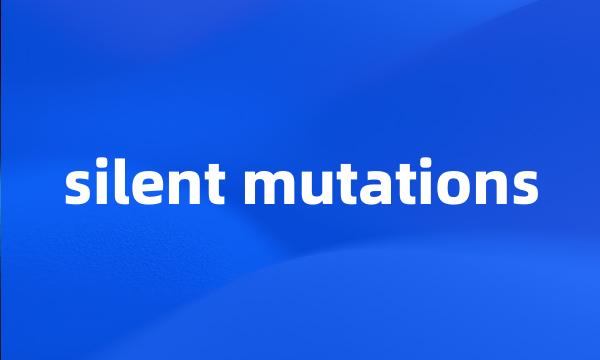 silent mutations