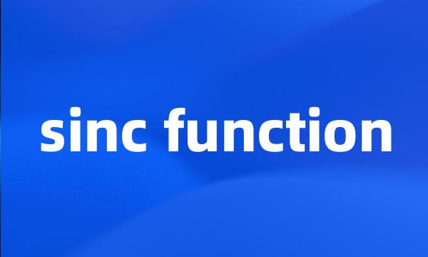 sinc function