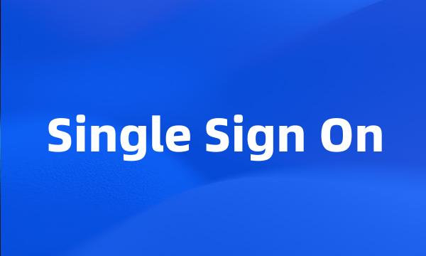 Single Sign On