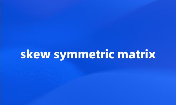 skew symmetric matrix