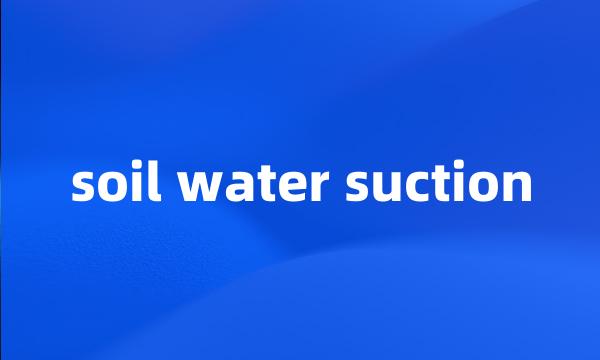 soil water suction