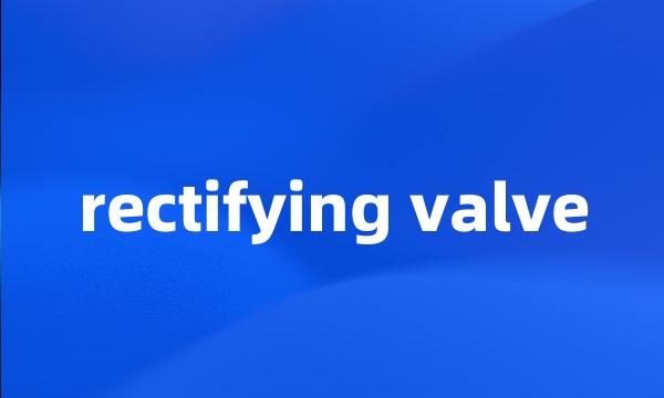 rectifying valve