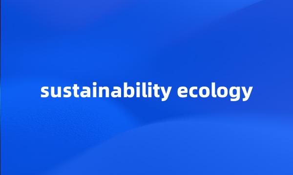 sustainability ecology